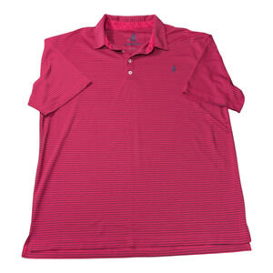 Jonny-O Red Polo Style Stripe Shirt Size XL Collar Shirt Golf Travel